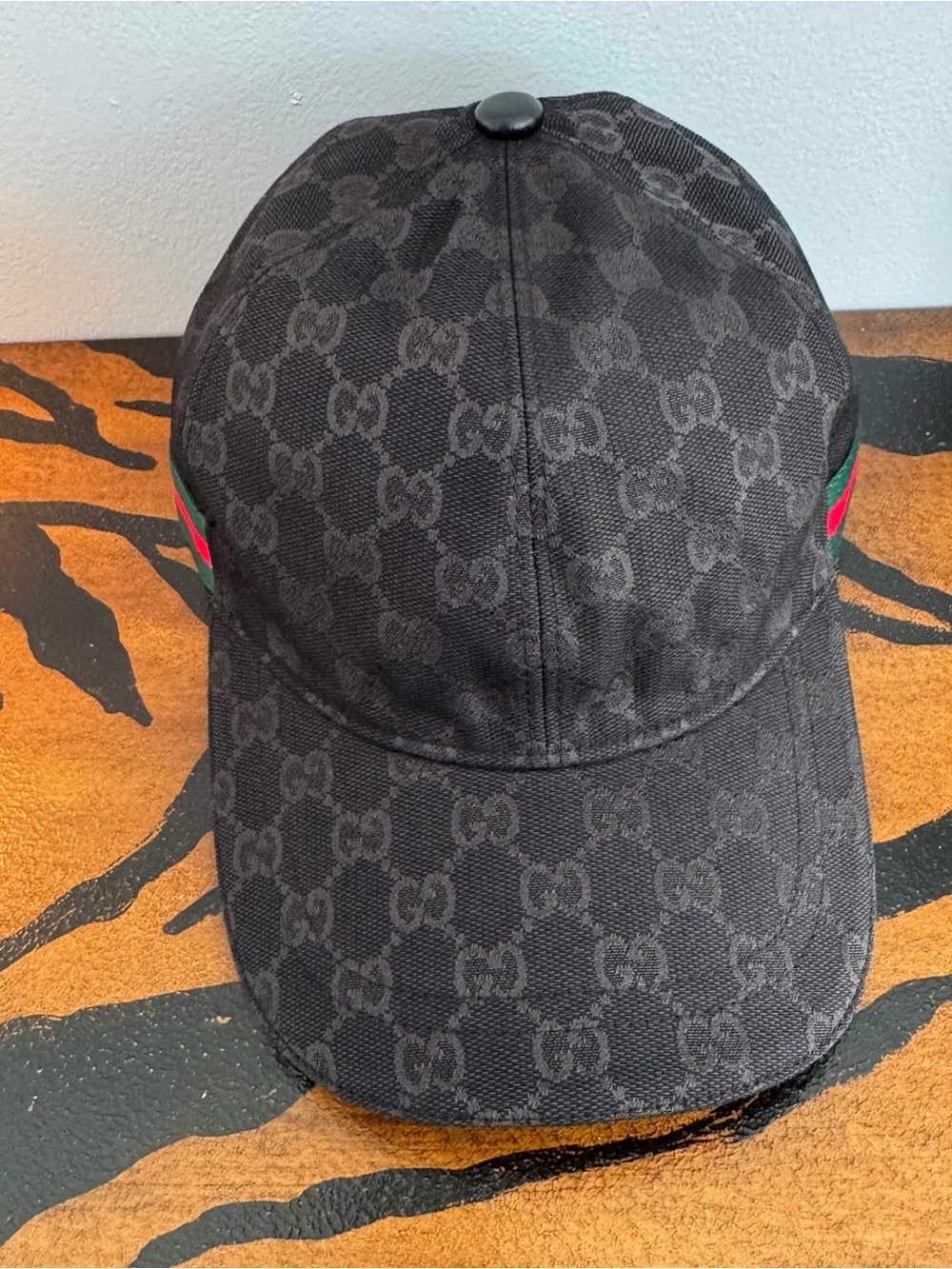Pre-Owned Black Gucci GG Baseball Cap With Web Size M 48 CM - Picture 2 of 3